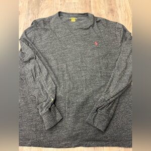 POLO RALPH LAUREN Mens T‎ Shirt Size M Grey Long Sleeve Casual